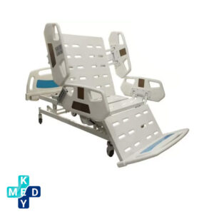تخت بیمارستانی برقی سه شکن با قابلیت صندلی شو و تنظیم ارتفاع